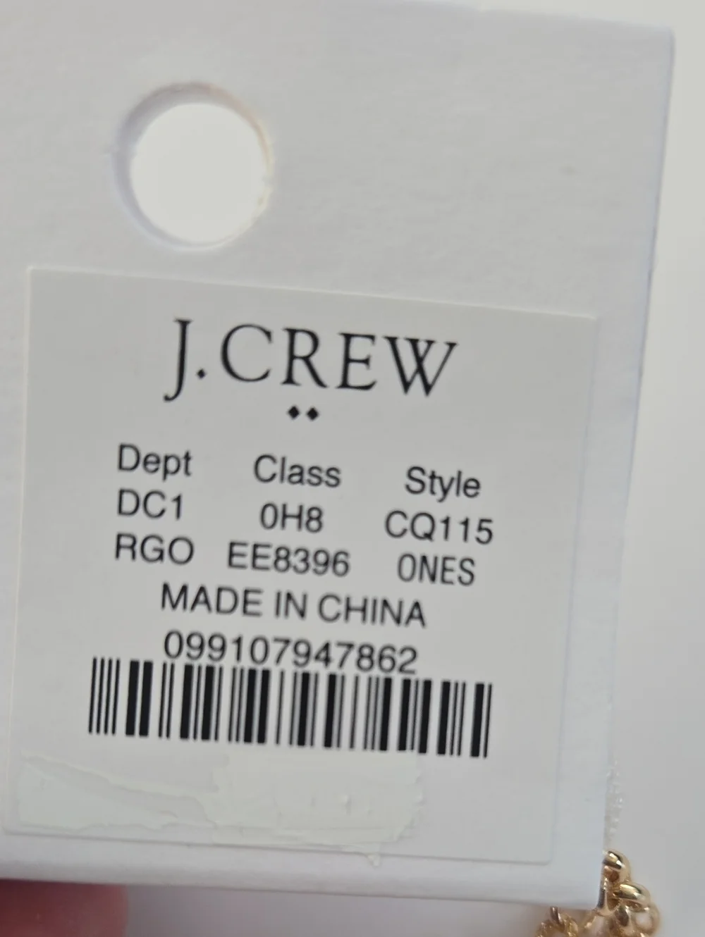 J. Crew Hart Lock and key charm necklace gold Color NWT